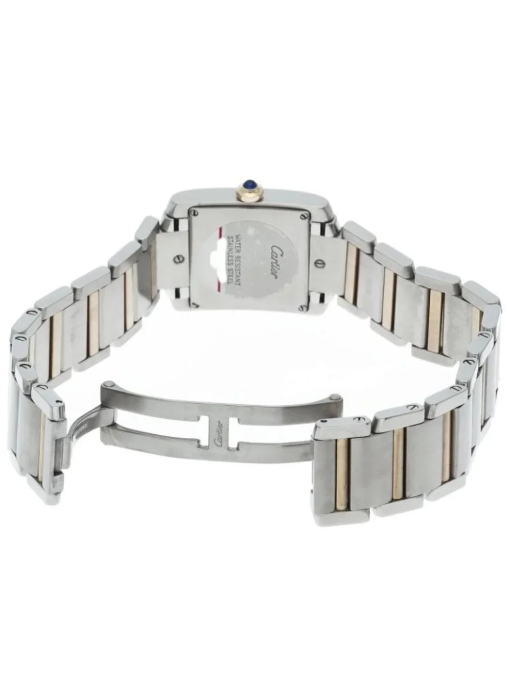Cartier Tank Francaise MM Date Watch 18k Yellow Gold SS White